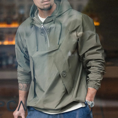 M43 Parka Dark Green Deck Coat – Solid Color Hooded Outdoor Jacket